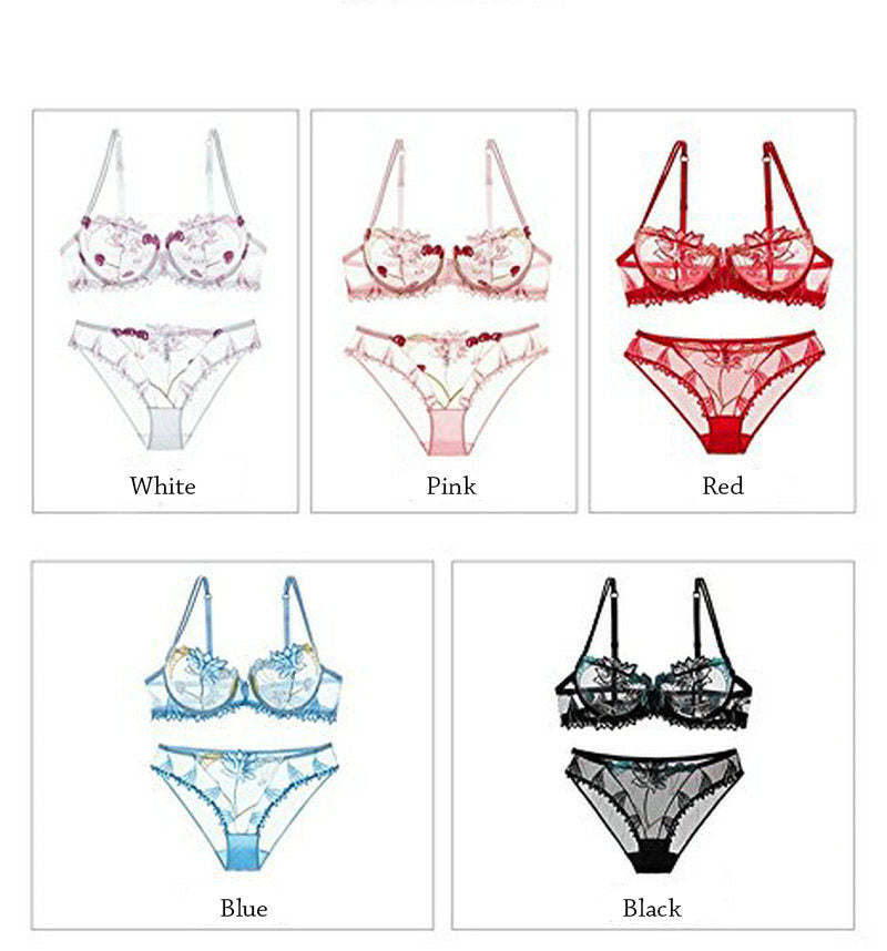 Cherry Blossom :: Sexy Lace & Panties Set with Cherry Motif– Available in 5 Colors :: Boudoir Collection