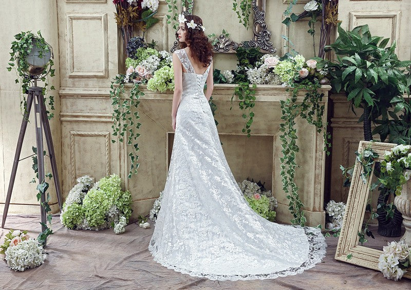 The Leona Lace Corset Back Wedding Dress