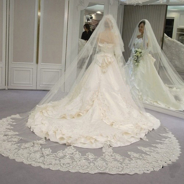cathedral length lace wedding veils