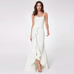 The Marzi :: Ruffle Slit Sheath Style Wedding Dress