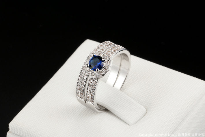 Blue Crystal Bridal Set
