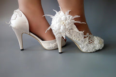 Model 2326 Floral Burst Lace Bridal Heels