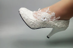 Model 2330 3D Floral Beaded Bridal Heels
