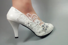 Model 2335 Crystal Daisy Bridal Heels