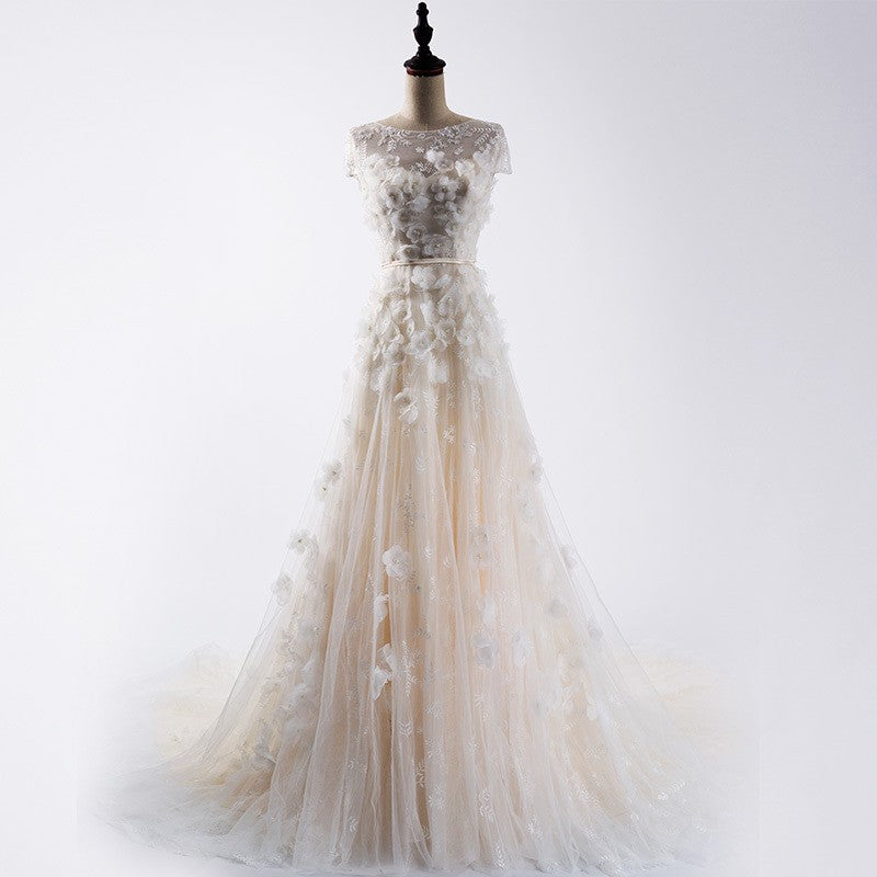 The Corina :: 3D Floral A-Line Luxury Wedding Dress