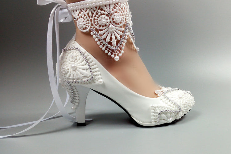 Model 2349 Deco Lace Bridal Heel