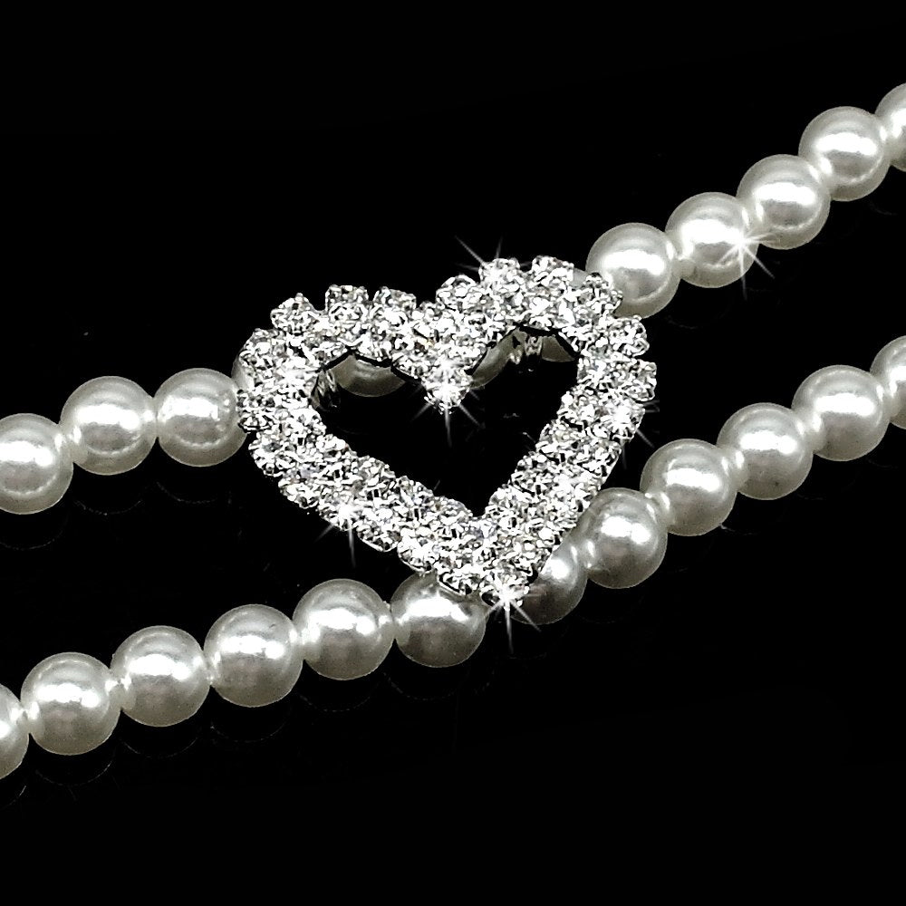 Pearls & Heart Collar For Dog of Cat