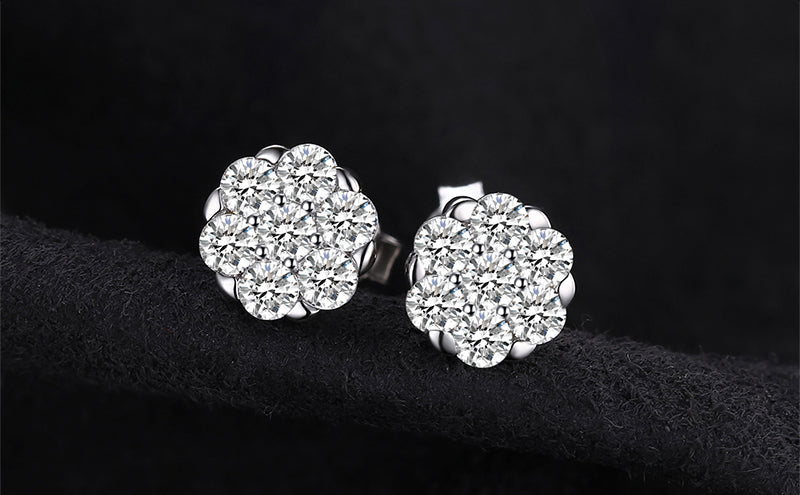 1ct Cubic Zirconia 925 Sterling Silver Clip Earrings – Broke Bride Dresses