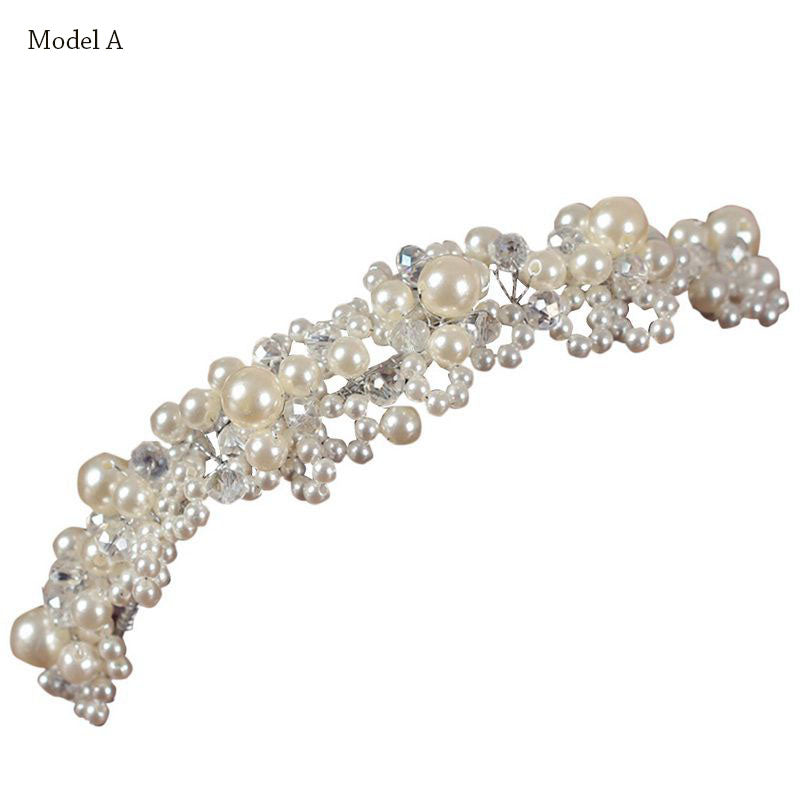 Crystal & Pearl Beaded Gold Bridal Headband - 5 Styles to choose from!