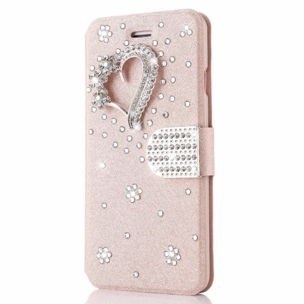 All My Heart Crystal Leather Phone Case