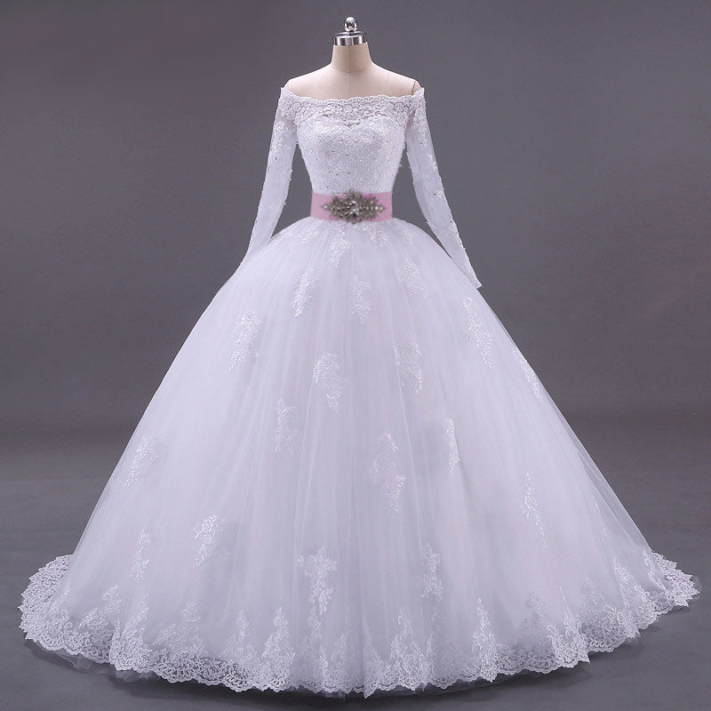 The Aria:: Sleeveless Full Tulle & Top Lace Ball Gown Style Wedding Dr ...