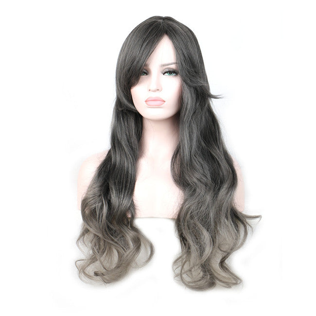 Black & Gray Ombre Synthetic Long Wig - Best Seller!