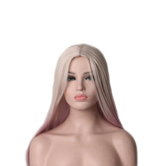 ASh Blonde & Pink Ombre Synthetic Long Wig - Best Seller!