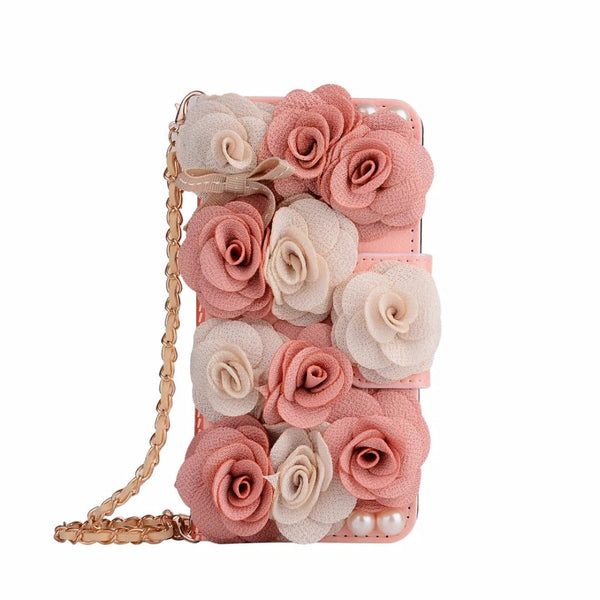 Bella Rosette Bridal Bouquet Floral Leather iPhone Case/Wallet