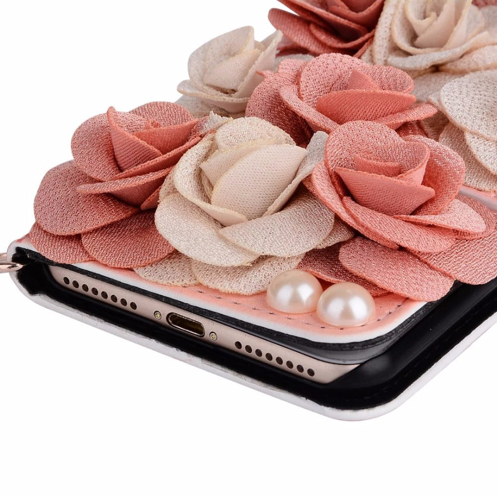 Bella Rosette Bridal Bouquet Floral Leather iPhone Case/Wallet