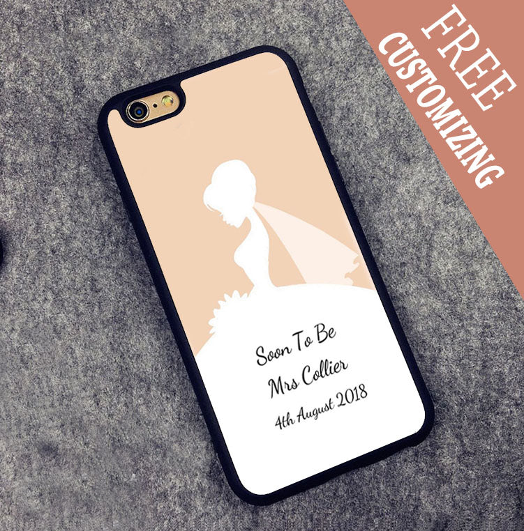 Bride Silhouette  iPhone Cover with FREE Customizing! Available in 4 Colors!