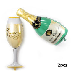 Large Champagne Bottle & Flute 2 Piece Set