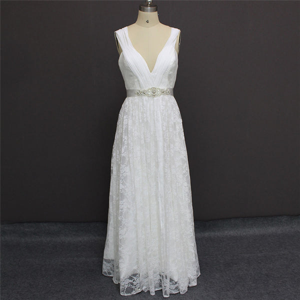 The Cicily Lace Beach Wedding Dress