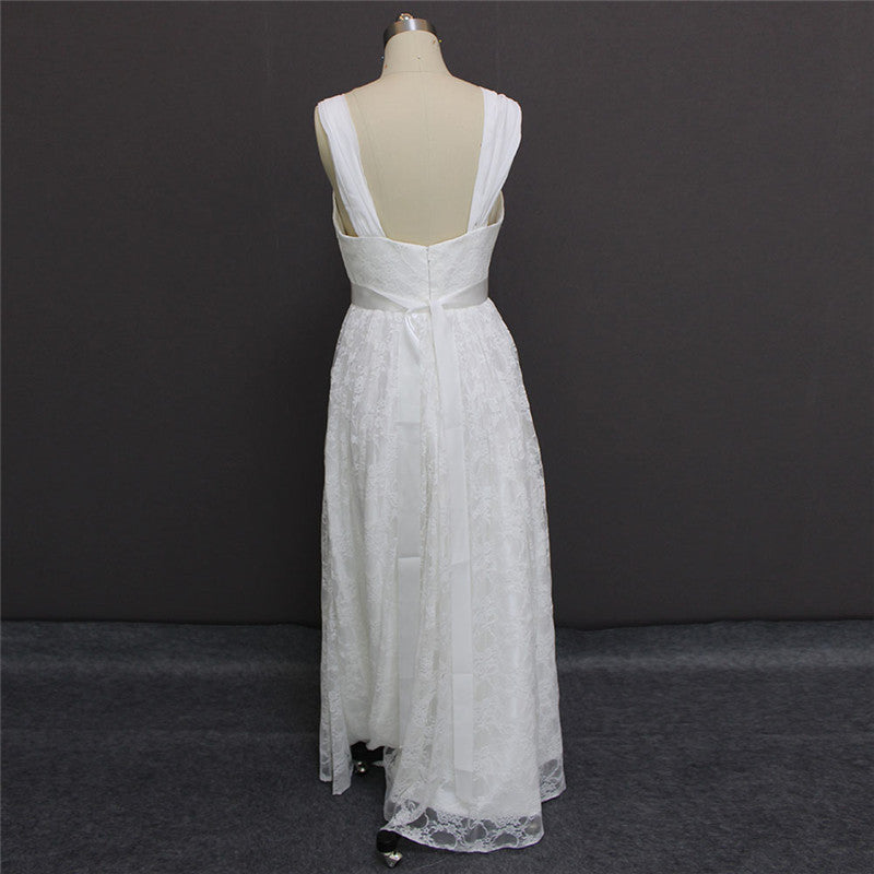 DDMIX Women's A-line Chiffon Slit Beach Wedding Dresses for Bride Lace Boho Bridal  Gowns,White,2,black : : Clothing, Shoes & Accessories