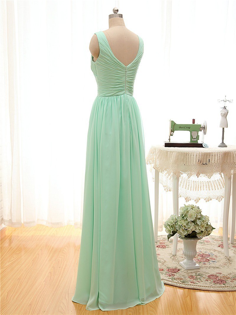 Cross Ruched Chiffon Bridesmaids Dress :: Available up to Size 28W  :: 3-Styles & 144 Colors to Choose From