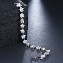 Crystal Daisies Cubic Zirconia Bridal Bracelet