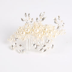 Crystal Leaves & Pearls  – Handmade Bridal Comb