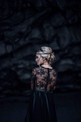 The Avelina :: Black Tulle & Lace Wedding Gown