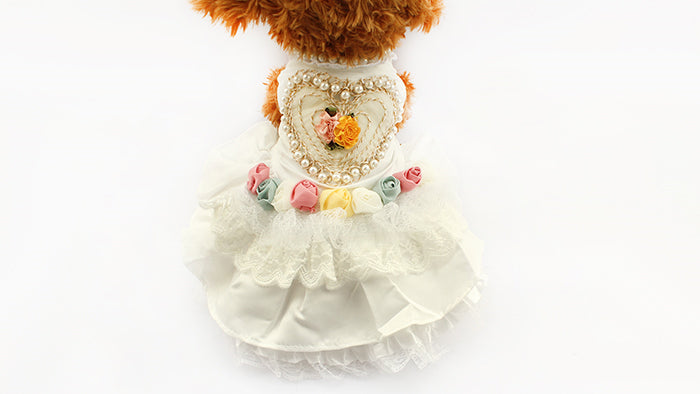 Model 235 Rose Garden & Pearls Doggy Wedding Dress
