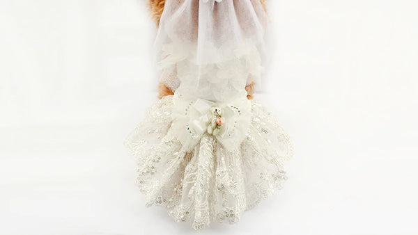 Model 237 Petals & Lace Doggie Wedding Dress