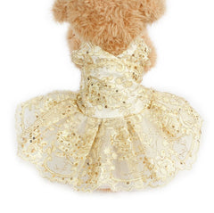 Model 247 Sparkling Gold or Silver Doggie Formal Dress