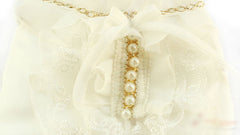 Model 250 Crystal Bow Ivory Doggie Wedding Dress