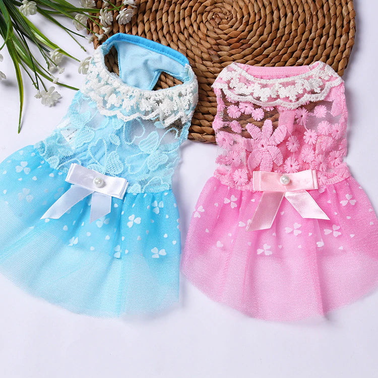Model 412 Hearts & Daisies Tulle Kitty Dresses - Avail. in 2 Colors