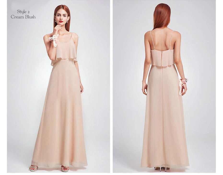 The Evette Halter Style Chiffon Bridesmaids Dress in 4 Candy Colors ...