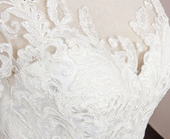 The Eva :: Vintage Style Long Sleeve Lace & Satin Wedding Gown