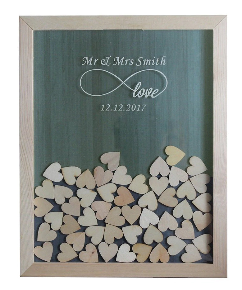 Infinity Frame 3D Heart Guest Book - Avail in 40 Colors - Free Customizing