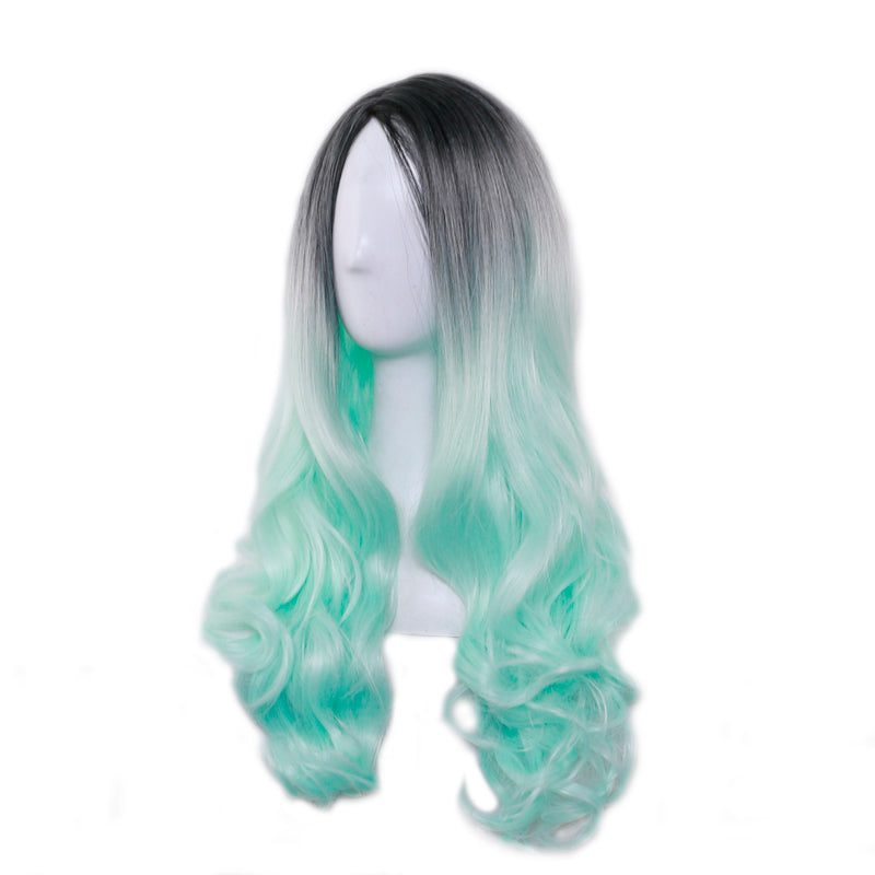 Two Tone Ombre Synthetic Long Curly Wig - Avail. in 4 Colors - Best Seller!