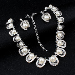 Lucky Pearls Faux Pearl Necklace & Earring Set