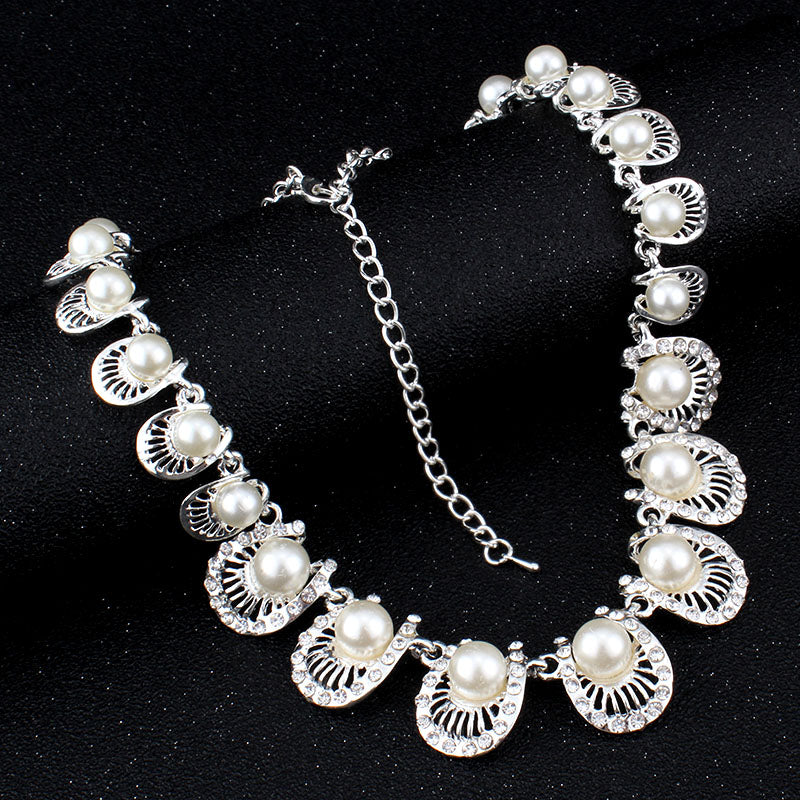 Lucky Pearls Faux Pearl Necklace & Earring Set