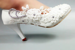Model 2325 Love Moments Lace Floral & Crystal Swish Bridal Heels