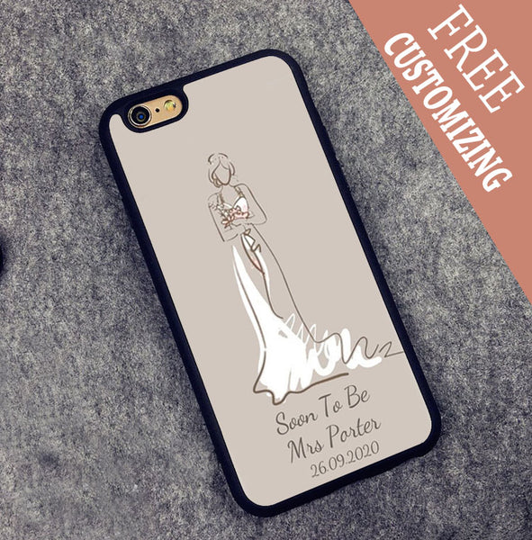 Modern Gown Wedding Art iPhone Cover with FREE Customizing!