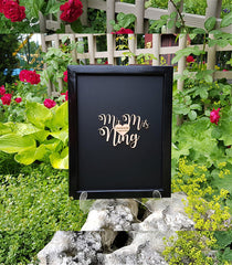 Mr & Mrs Frame 3D Heart Guest Book - Avail in 40 Colors - Free Customizing