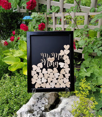 Mr & Mrs Frame 3D Heart Guest Book - Avail in 40 Colors - Free Customizing