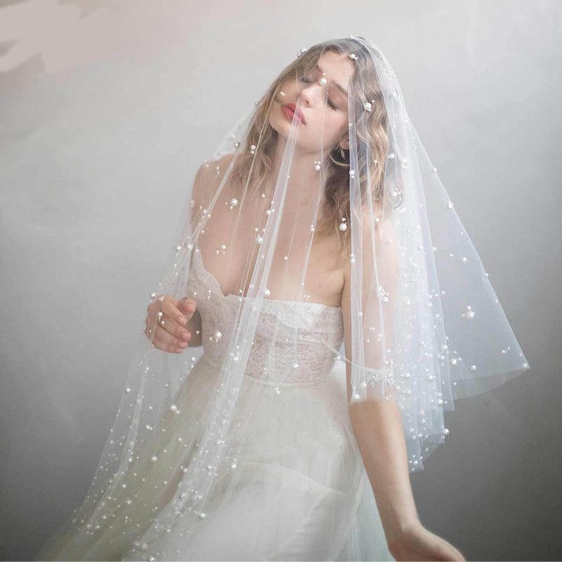 The Pearl – Vintage Style Pearl Embellished Bridal Veil