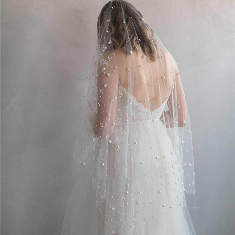 The Pearl – Vintage Style Pearl Embellished Bridal Veil