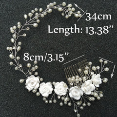 Pearls & Roses  – Handmade Bridal Comb headband