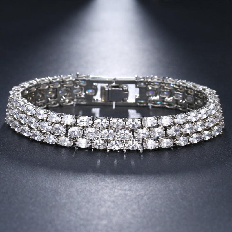 Rectangular Tennis Bracelet, Crystal Bracelet, Stackable Bracelets |  Crystal bracelets, Bracelet sizes, Chain link bracelet