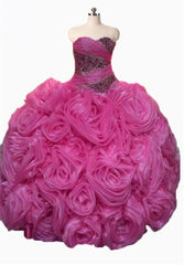 The Rosette :: Huge Organza Rosettes with Beaded Bodice Corset Back  Quinceanera Ball Gown