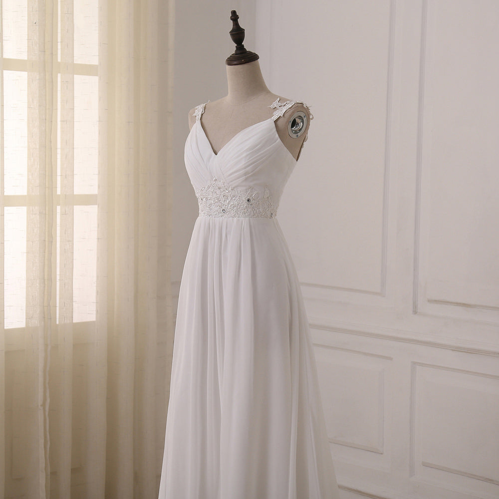 The Shola :: Vintage Style Corset back Chiffon Wedding Gown