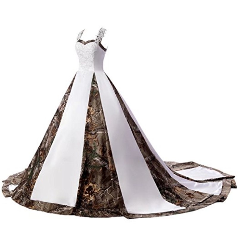 The Stella Camouflage & Lace Tank Style Wedding Dress