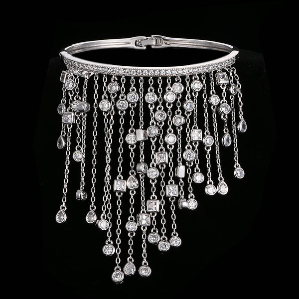 Silver & Crystal Tassel Bridal Bracelet :: Available in 3 Styles :: Limited Quantities!